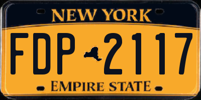 NY license plate FDP2117