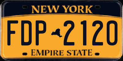 NY license plate FDP2120