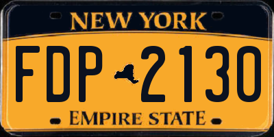 NY license plate FDP2130