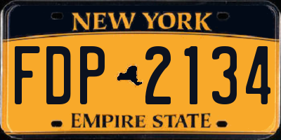 NY license plate FDP2134
