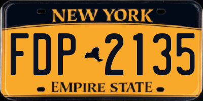 NY license plate FDP2135