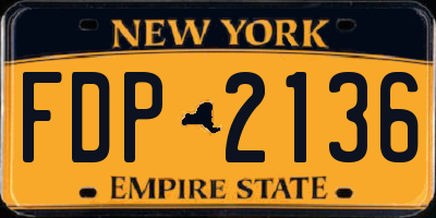 NY license plate FDP2136