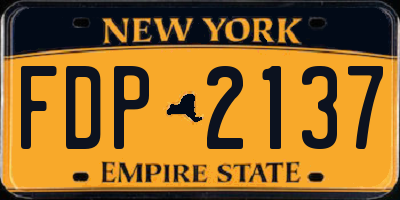 NY license plate FDP2137