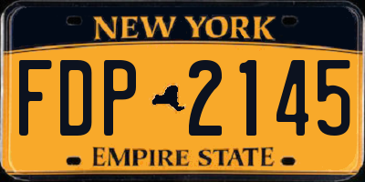 NY license plate FDP2145