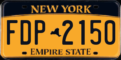 NY license plate FDP2150