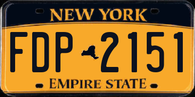 NY license plate FDP2151