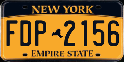 NY license plate FDP2156