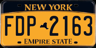 NY license plate FDP2163
