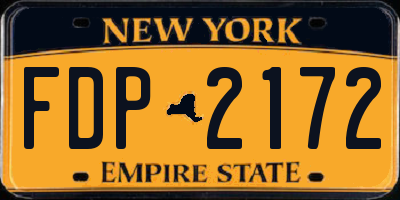 NY license plate FDP2172