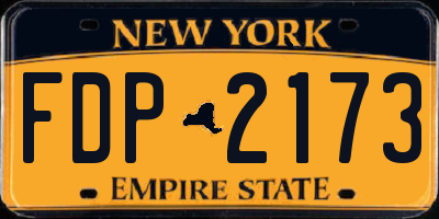 NY license plate FDP2173