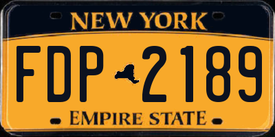 NY license plate FDP2189
