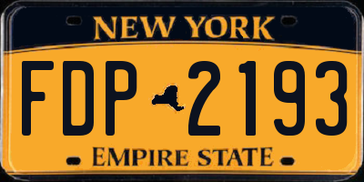 NY license plate FDP2193