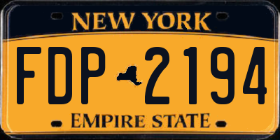 NY license plate FDP2194