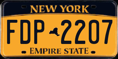 NY license plate FDP2207
