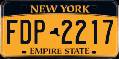 NY license plate FDP2217