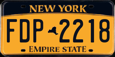 NY license plate FDP2218