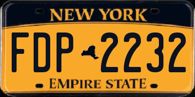 NY license plate FDP2232