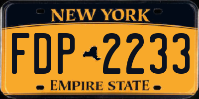 NY license plate FDP2233
