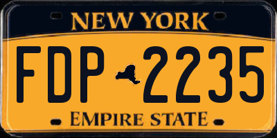 NY license plate FDP2235