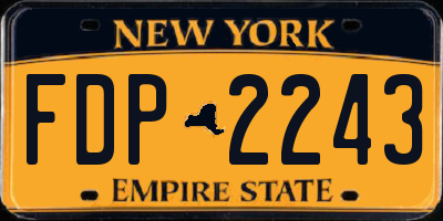NY license plate FDP2243