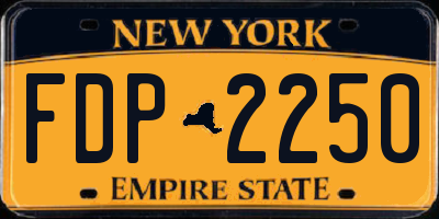 NY license plate FDP2250