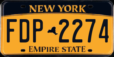 NY license plate FDP2274