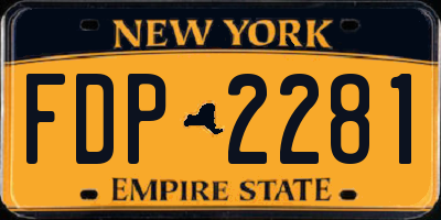 NY license plate FDP2281