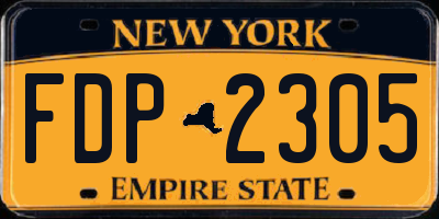 NY license plate FDP2305