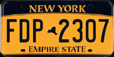 NY license plate FDP2307