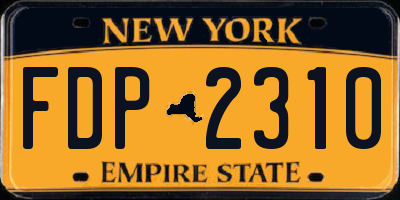 NY license plate FDP2310