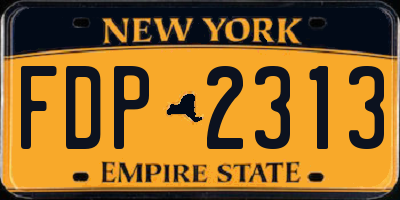 NY license plate FDP2313