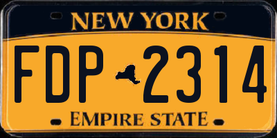 NY license plate FDP2314