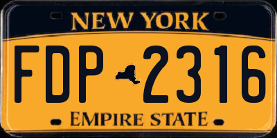 NY license plate FDP2316