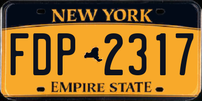 NY license plate FDP2317