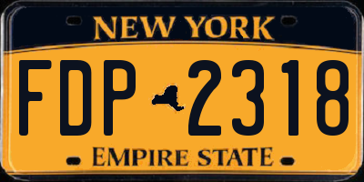 NY license plate FDP2318