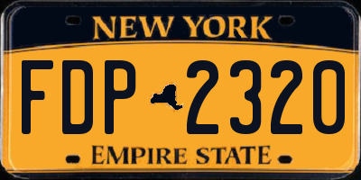 NY license plate FDP2320