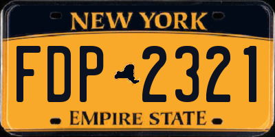 NY license plate FDP2321