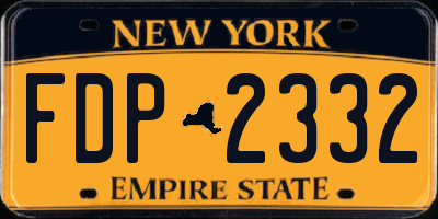 NY license plate FDP2332