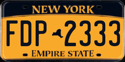 NY license plate FDP2333