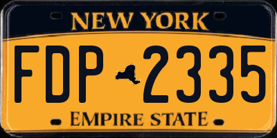 NY license plate FDP2335