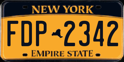 NY license plate FDP2342