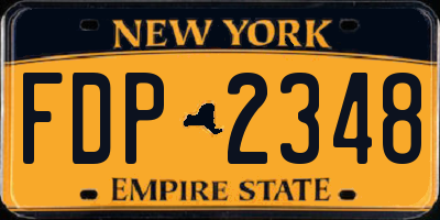 NY license plate FDP2348
