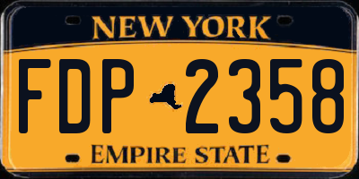 NY license plate FDP2358