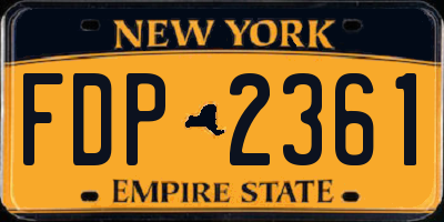 NY license plate FDP2361