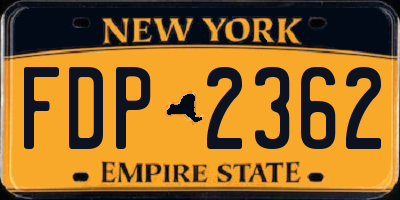 NY license plate FDP2362