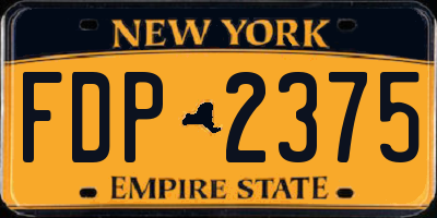 NY license plate FDP2375