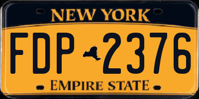 NY license plate FDP2376