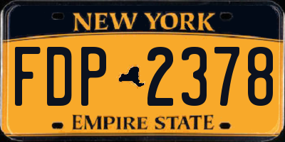 NY license plate FDP2378