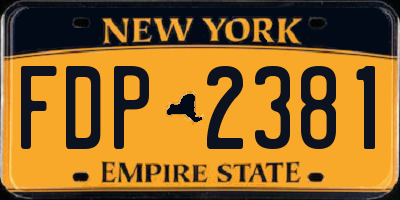 NY license plate FDP2381