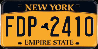 NY license plate FDP2410